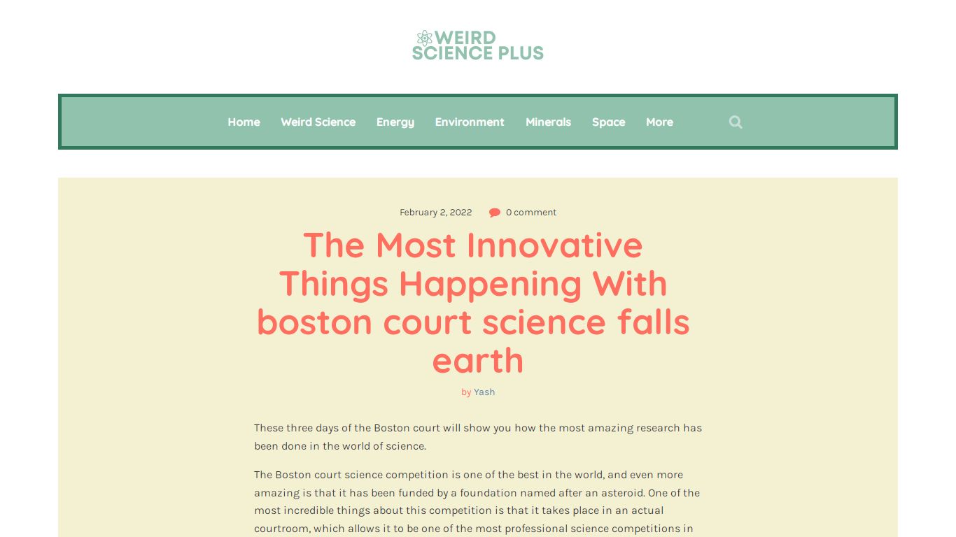 The Most Innovative Things Happening With boston court science falls earth