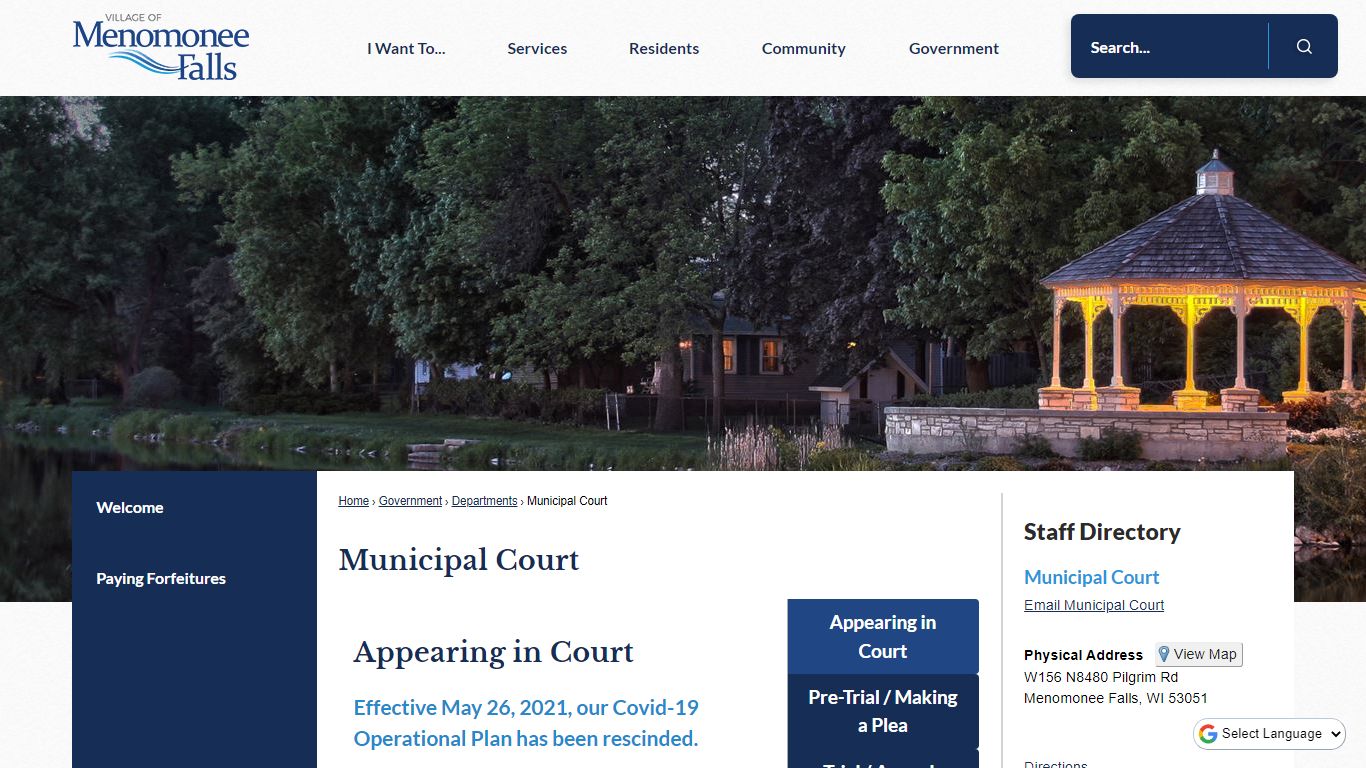 Municipal Court | Menomonee Falls, WI - Official Website